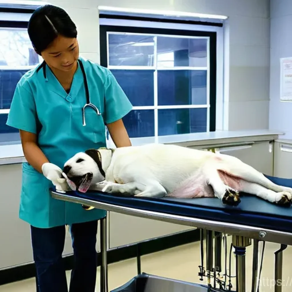 수의사 실기 시험 준비 팁 - **Prompt 1: Focused Practical Training**
A determined young Thai veterinary student, wearing a p...