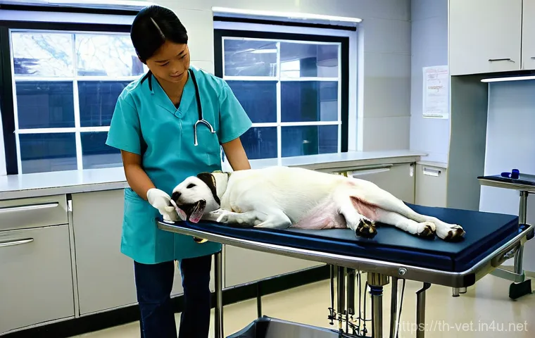 수의사 실기 시험 준비 팁 - **Prompt 1: Focused Practical Training**
    A determined young Thai veterinary student, wearing a p...